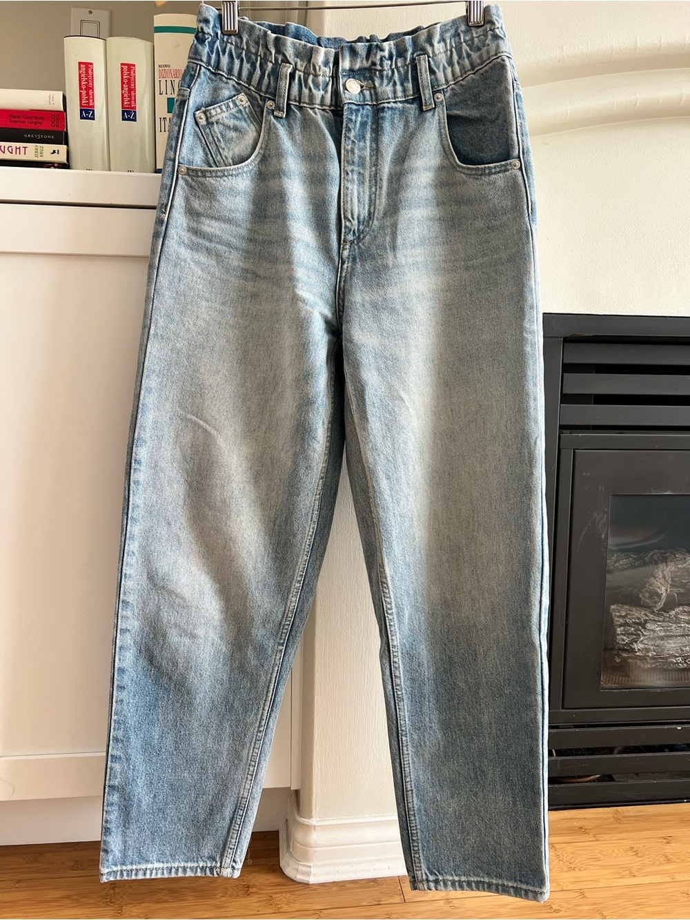 Maje Light Blue Relaxed Jeans with Elastic Waist